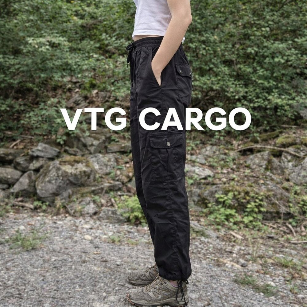 L.L.Bean VTG Y2K Gorpcore Utility Cargo Pants XS Drawstring Zip Pkts Ankle Cinch